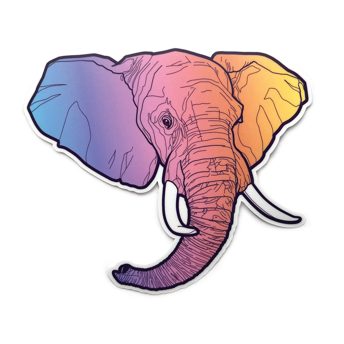 Disco Elephant Vinyl Sticker